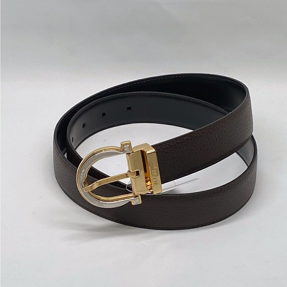 Salvatore Ferragamo Adjustable & Reversible Leather Buckle Belt size 32